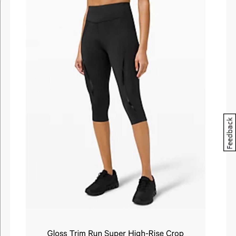 Lululemon size 8 Gloss Trim Run Super High Rise Crop 17”